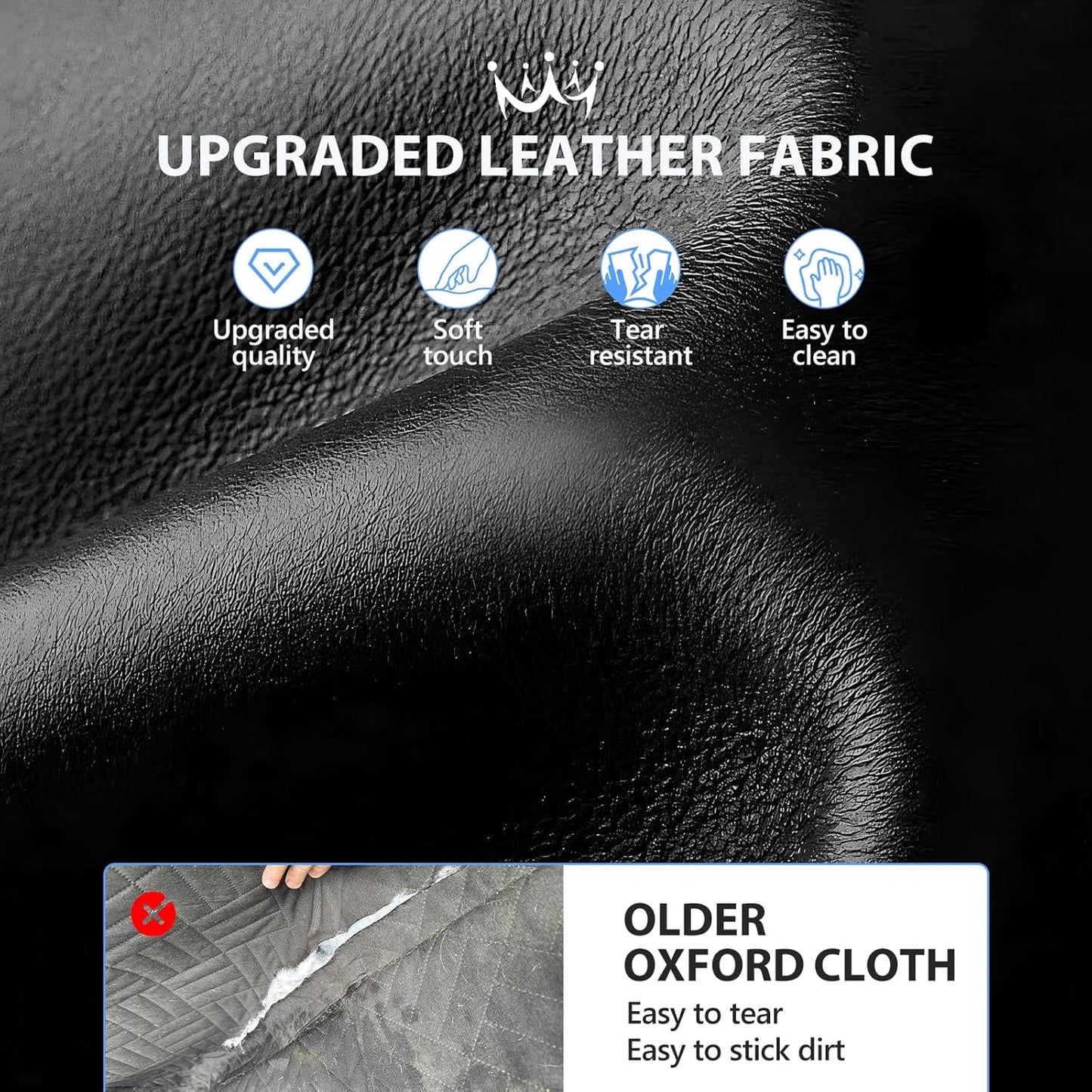 Back Seat Extender for Dogs-Upgraded PU Leather, Hard Bottom Dog Car Seat Cover for Back Seat, Anti-Scratch Backseat Extender for Dogs,Waterproof Dog Hammock for Car, SUV, 420lbs