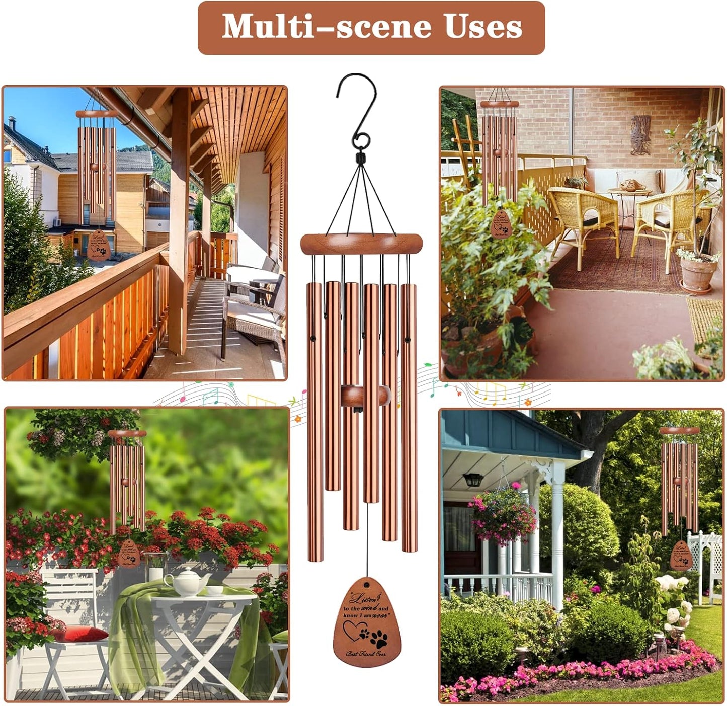 Pet Memorial Gifts for Dogs, 28" Dog Memorial Wind Chime, Pet Loss Sympathy Gift, Loss of Dog Remembrance Condolences Passing Away Gift