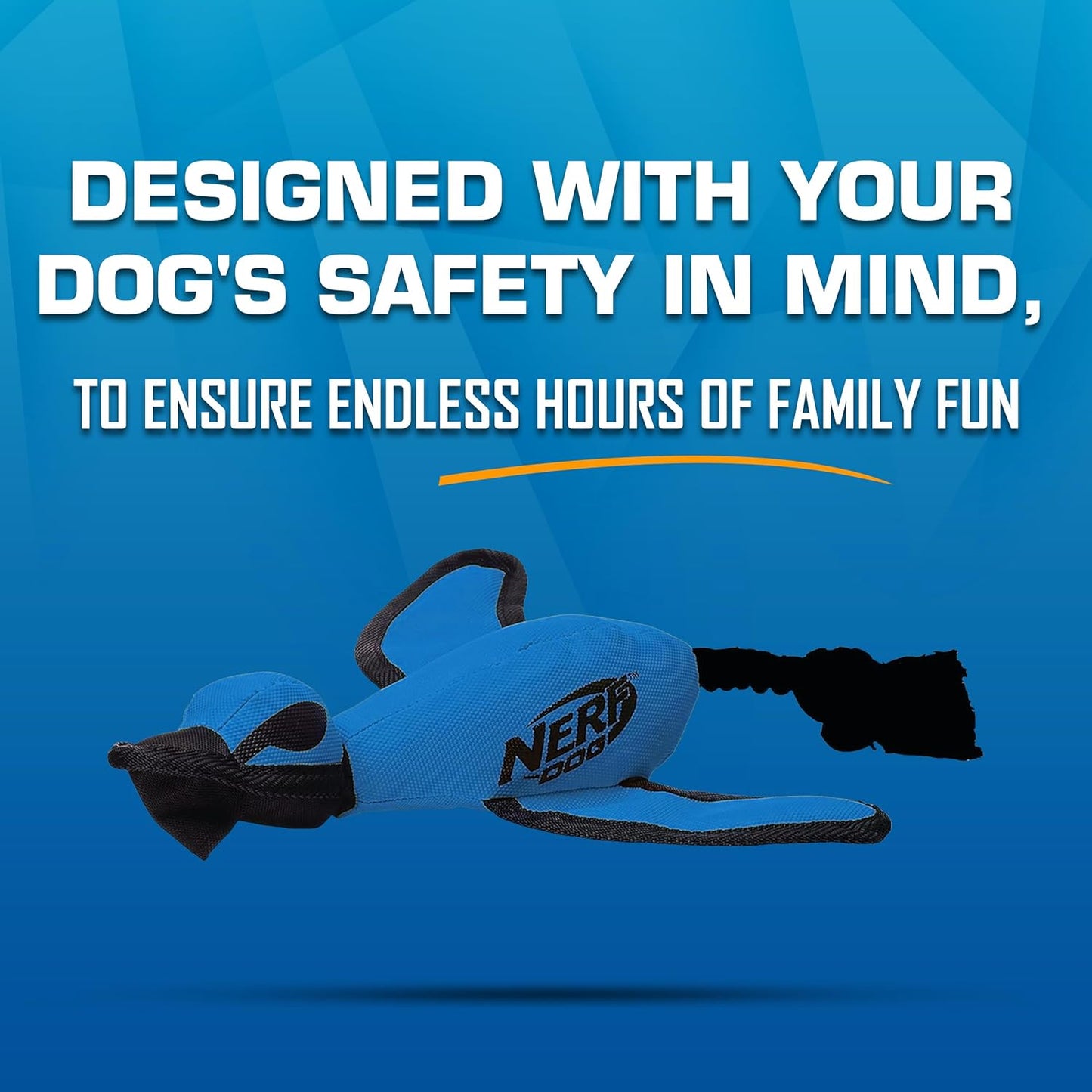Nerf Dog Large Nylon Launching Duck with Interactive Design, Blue (3473), for All Breed Sizes