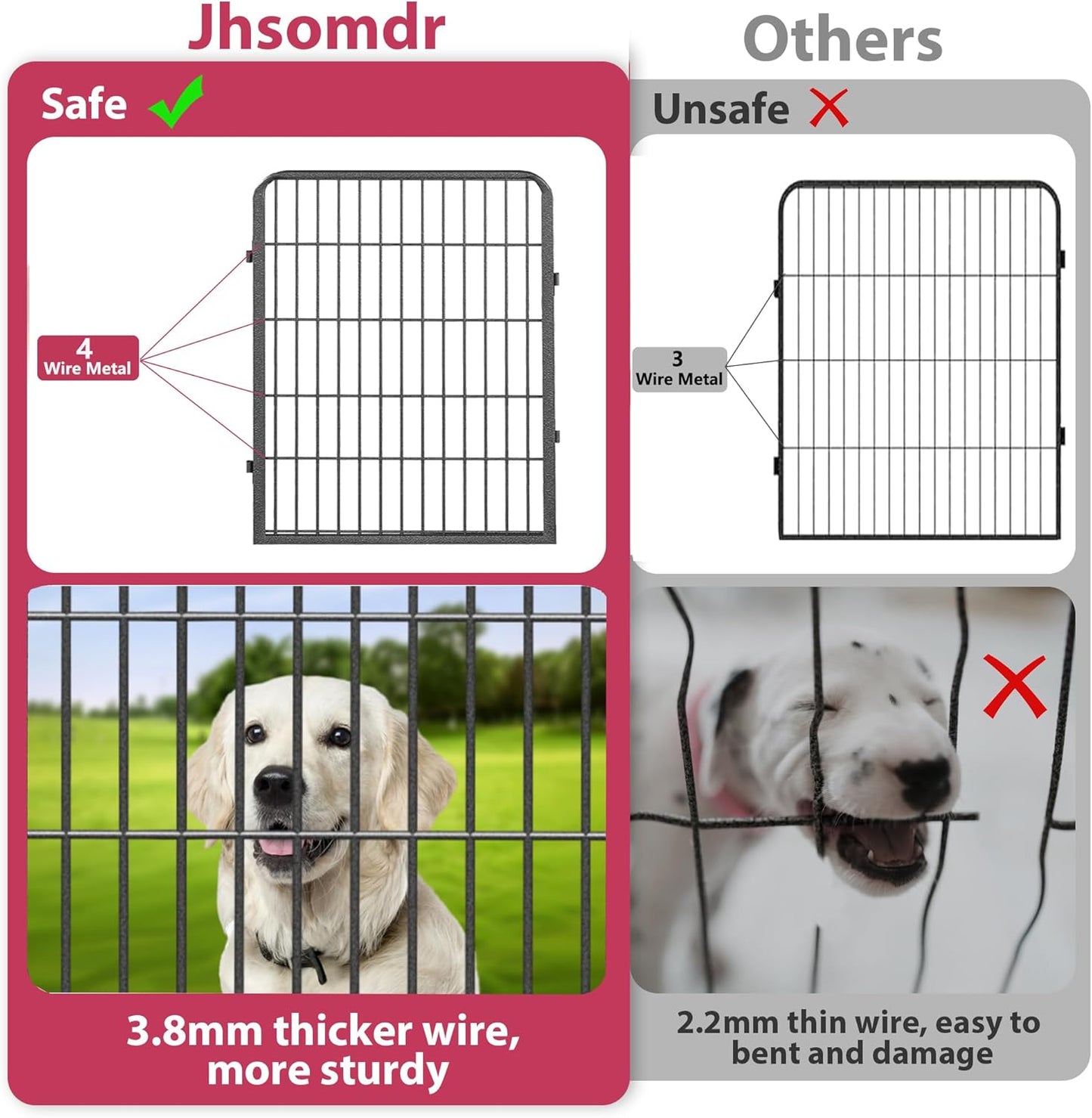Dog Playpen, 32inch 10 Panels Outdoor Dog Fence Indoor Dog Pen Anti-Rust Pet Puppy Pen Dog Exercise Pen with Lock for Medium Small Dogs, Portable Pet Fence for Yard RV Camping