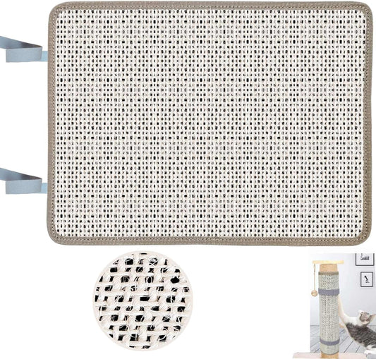 Cat Nail File Scratcher Wrapped Around a Cat Scratching Post, 16.73"×13.38" Sisal Cat Scratch Pad with 80 Aluminum Oxide Grit, Nail File for Cats Can Help to Trim Your Cat's Nails