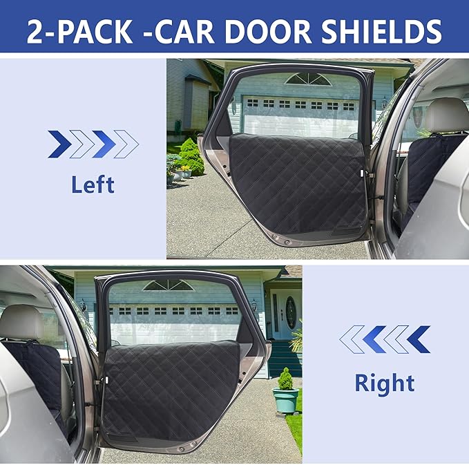 Dog Car Door Protector – Anti-Scratch/Stain-Resistant, Window-Roll-Compatible, No Tint Damage, 2-Pack, Secure Fit for Car/SUV/Truck