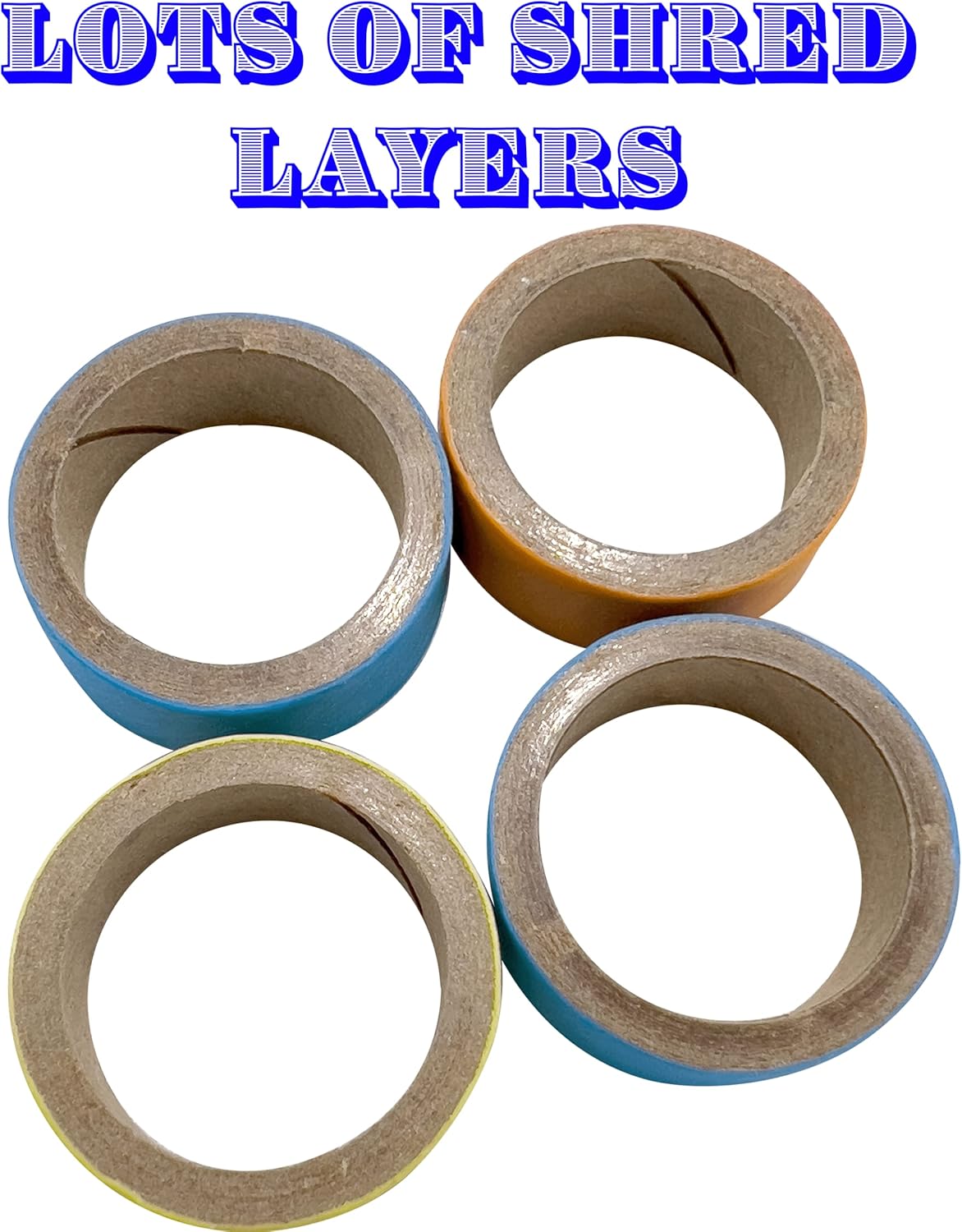 by M&M 8008 Pk25 1 Inch Ring Donut - Colorful Shreddable Chewable Compressed Cardboard Foot Toys, Small Easy to Manipulate Mini Rings, Safe for All Types of Pets to Shred