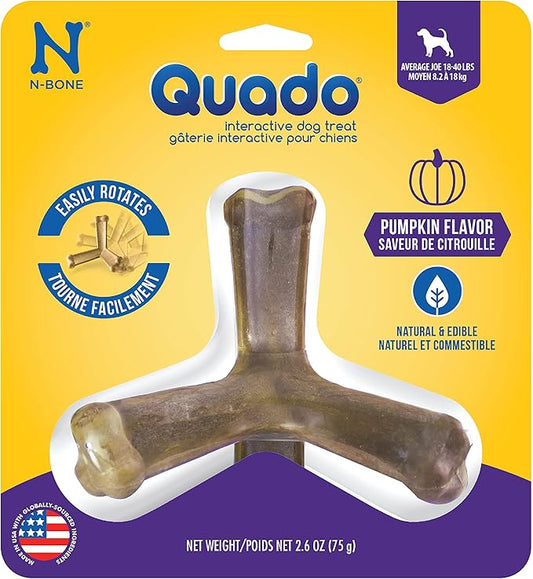N-Bone Quado Interactive Chew, Pumpkin Flavor, Average Joe, 2.8oz