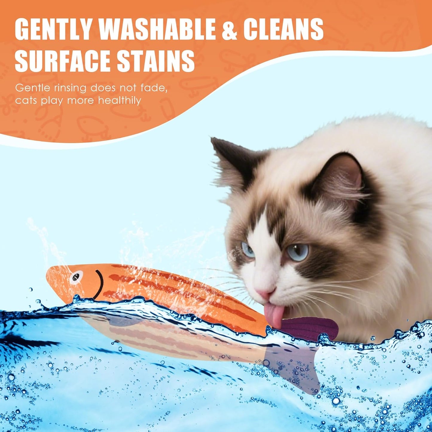 Cat Toys, Catnip Toys for Cats, Soft and Durable with Rattle Sound, Interactive Kitten Toys for Indoor Cats, Cat Chew Toy for All Breeds (3 Pack, Sardine)