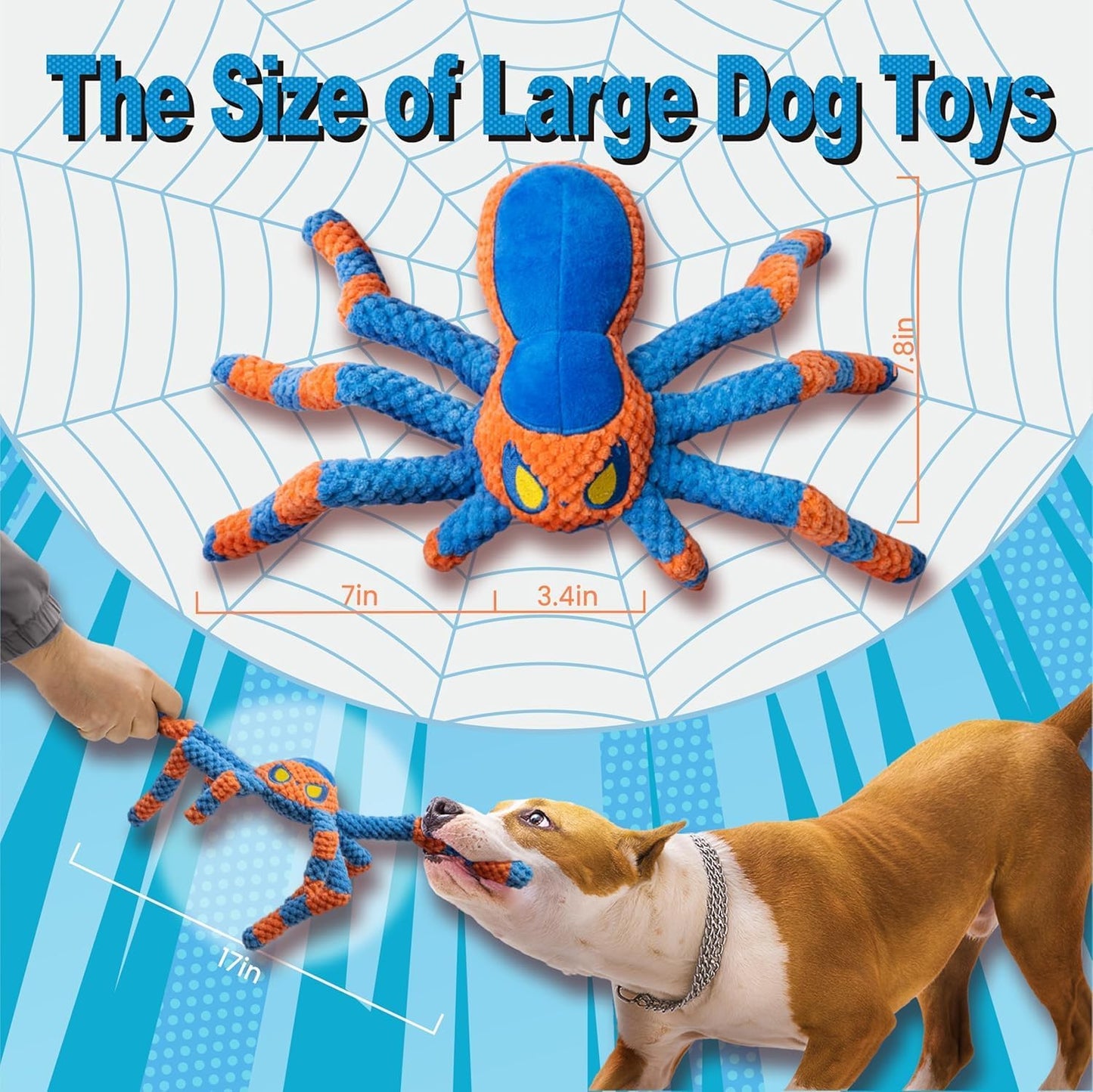 LEGEND SANDY Dog Toys for Aggressive Chewers, Large Dog Toys to Keep Them Busy, Interactive Pet Toys, Squeaky Puppies Toys, Tug of War Puppy Toy, Crinkle Doggeis Toy