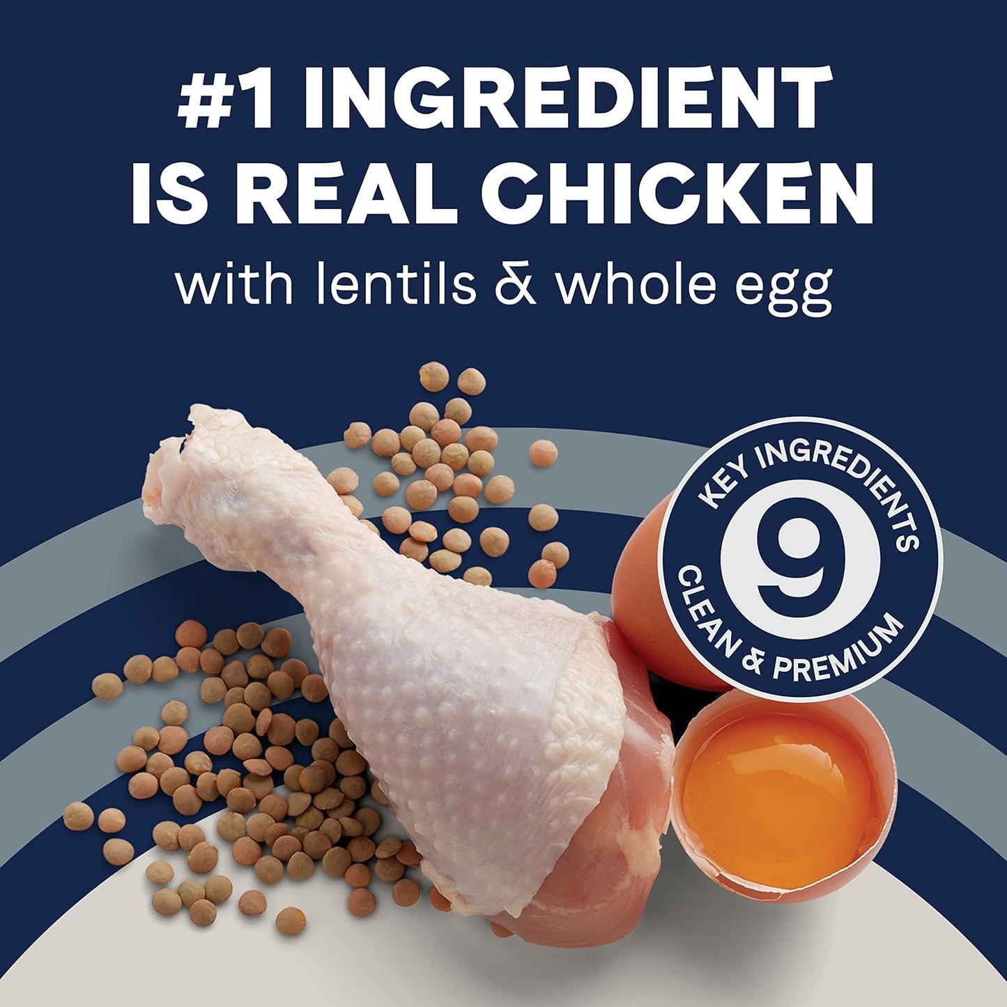 Canidae Pure Limited Ingredient Premium Puppy Dry Dog Food, Real Chicken, Lentil & Whole Egg Recipe, 22 lbs, Grain Free