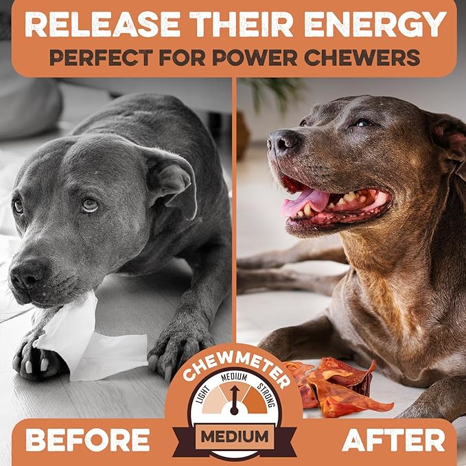 BRUTUS & BARNABY Pig Ears for Dogs, 12 Ct. – Whole or Half, All Natural Single Ingredient Dog Chews, Slow Cooked & Fully Digestible Rawhide Alternative