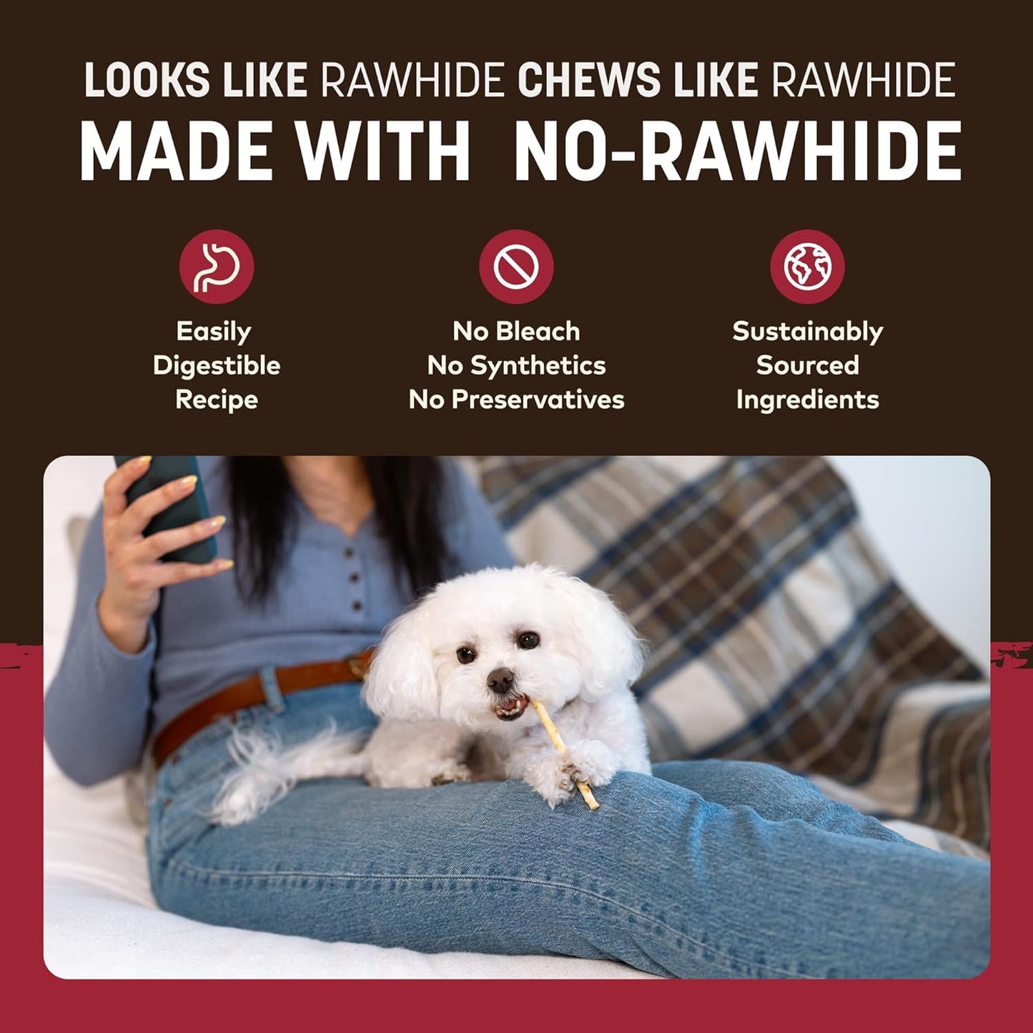 Earth Animal No-Hide Stix Beef Recipe Natural Rawhide Alternative Dog & Cat Chews - 40 Count Extra Value Pack