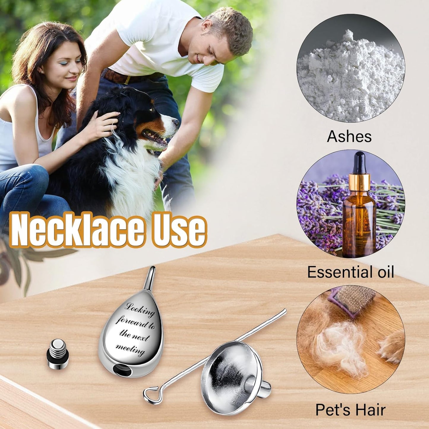 HJX Personalized Cremation Jewelry Memorial Necklace for Ashes-Custom Urn Necklaces for Ashes with Text,Gift for Women Men Loved Ones(Teardrop)