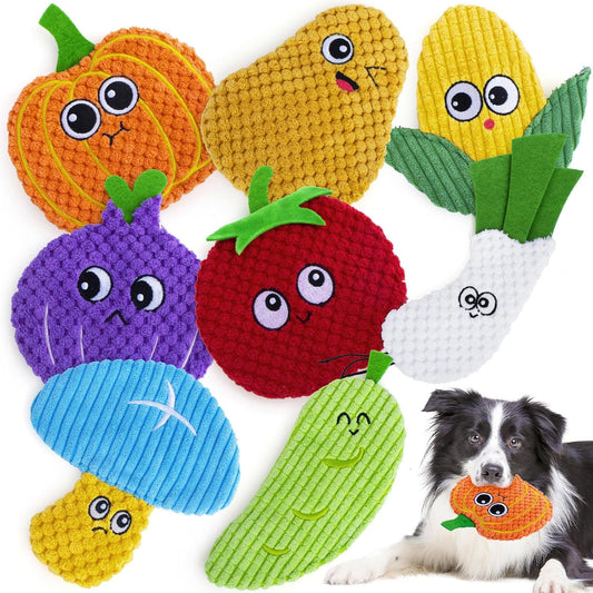 8 Pack Dog Squeaky Toys, Pet Crinkle Toy No Stuffing Dog Chew Toys with Soft, Durable Fabric for Small Medium Breeds, Stuffless Pet Supplies Interactive Puppy Teething Toys to Keep Them Busy