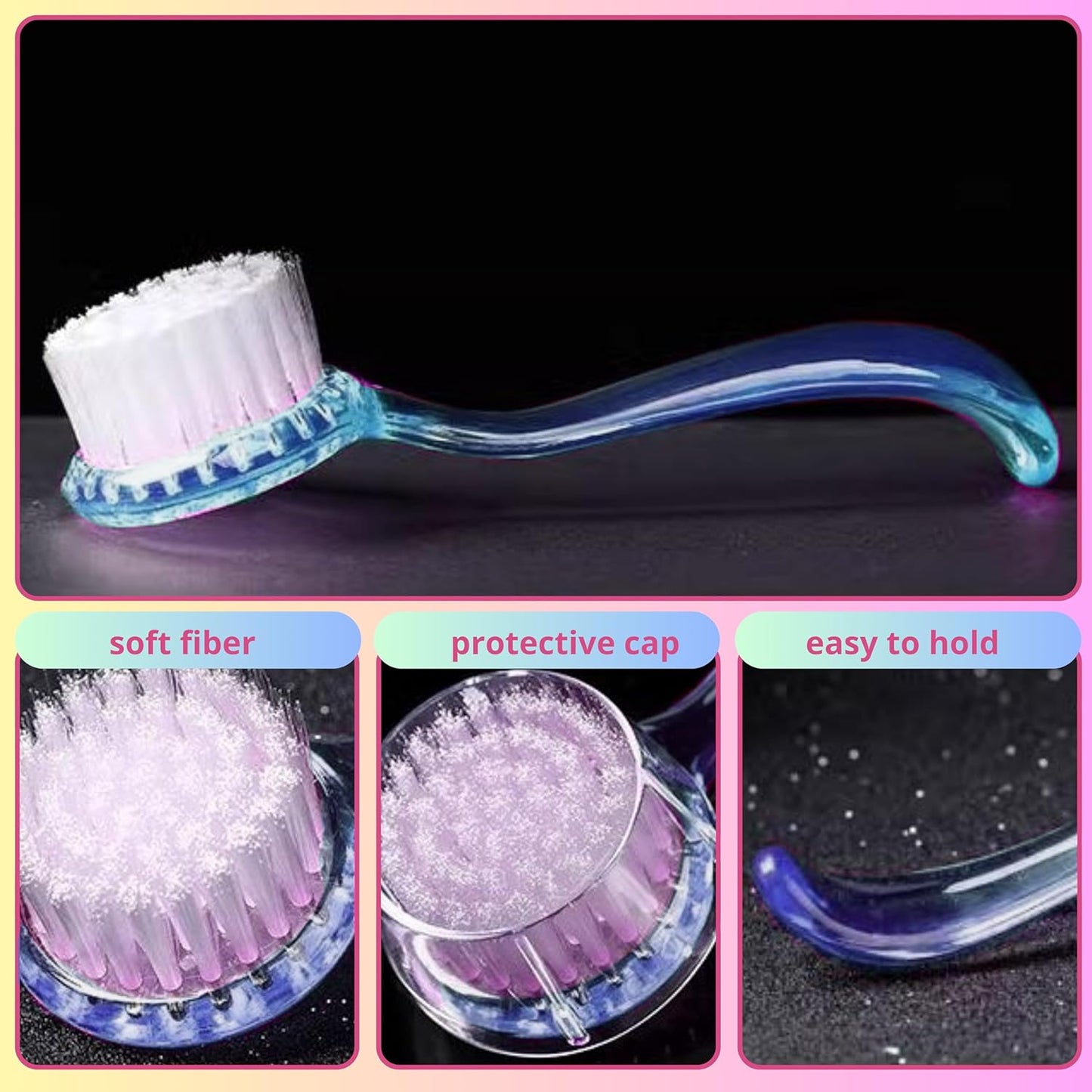 Hamster Calming Bite Proof Glove and Grooming Brush set, Brush for Hamster Cage, Hamsters Gloves, Calming Glove and Brush for Ferret Hedgehog Chinchilla Guinea Pig, Hamsters Care Kit (Dark Blue)