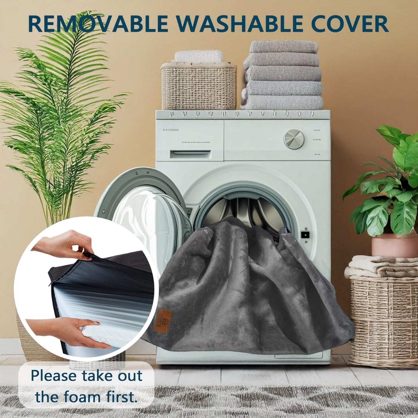 Dog Bed for Small Dogs - Puppy Dog Crate Pad with Removable Washable Cover and Waterproof Lining - Memory Foam Dogs Kennel Mat - Reversible Pet Bed (Cool & Warm), 24 x 18, Dark Grey