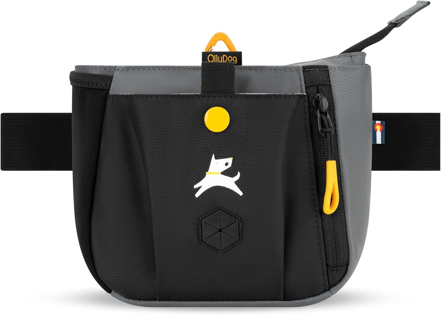 OllyDog Backcountry Day Bag | Hands-Free Dog Training Treat Pouch | Fanny/Hip Pack with Zipper Closure & Built-in Poop Bag Dispenser | Removable Waist Clip (Castle Rock)