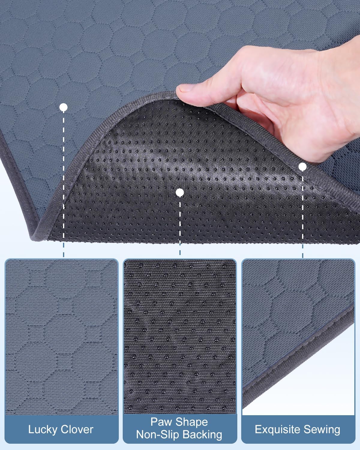 4 Pack 24 x 18 Inch Guinea Pig Cage Absorbent Liner Reusable Waterproof Super Absorbent Guinea Pig Urine Pad Non-Slip Mat for Small Animals Rabbit Hamster Rat. Washable Guinea Pig Bedding