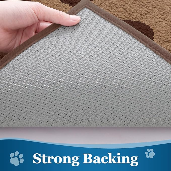 Buganda Dog Door Mat for Muddy Paws, Absorbent Dirt Trapper Washable Indoor Doormats, Non Slip Low-Profile Mud Mat for Dogs, Front Entrance Doormat for Inside Floor (48x30 Inches, Beige)