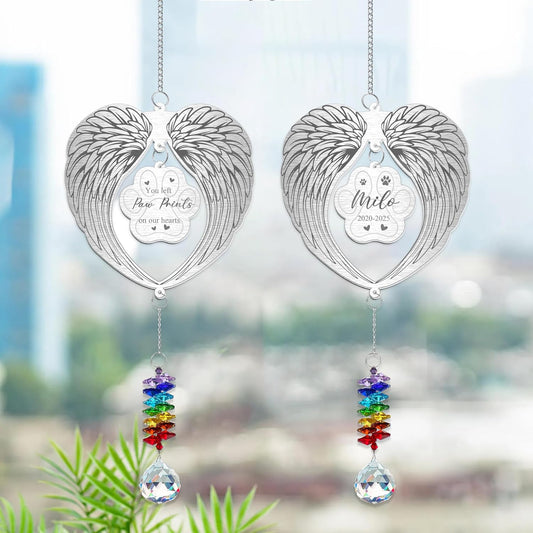 Personalized Dog Memorial Aluminum Suncatcher Ornament - Angel Wings Rainbow Crystal - Pet Loss Gift for Pet Lovers - Custom RIP Dog Ornament for Christmas Tree 2025