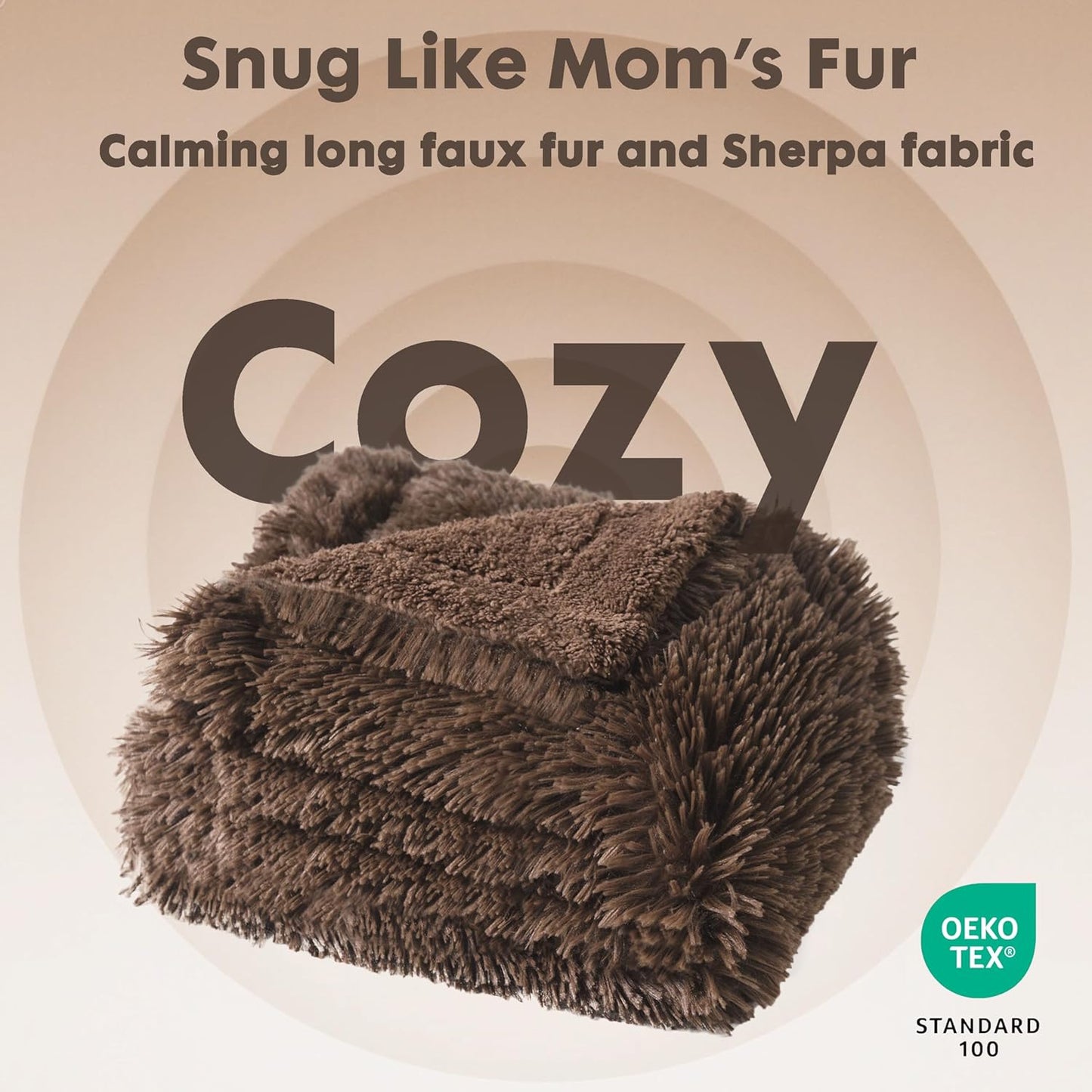 gogobunny Waterproof Dog Blanket for Large Dogs, Cats, Puppy, Reversible Faux Fur Pet Throw Blanket, Washable, Calming Furniture Protection for Sofa Bed (33x77 Inch (Pack of 1), Chocolate)