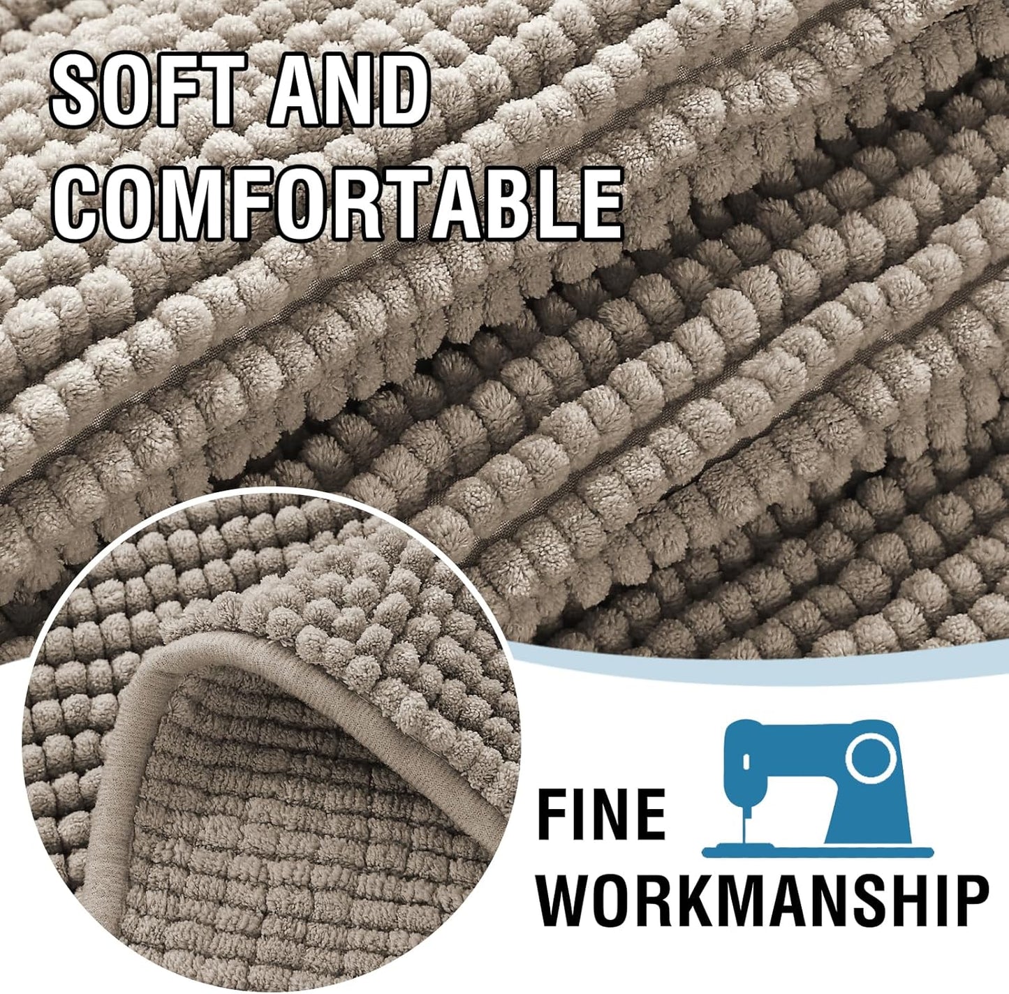 H.VERSAILTEX Plush Chenille Couch Armrest Cover 2 Packs Thick and Soft Sofa Covers Furniture Protector Cover for Pets (27.5" x 27.5", Taupe)