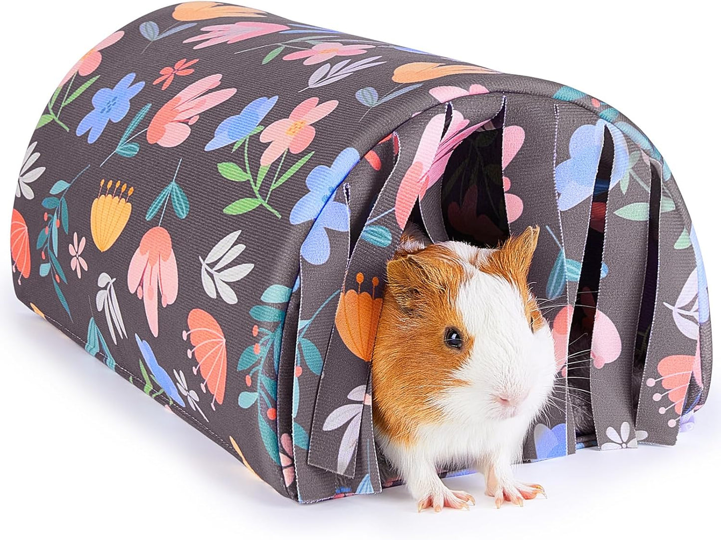 Guinea Pig Hideout Washable Guinea Pigs Tunnel with Curtains Hamster Hideout Cozy Guinea Piggy House Fit for Guinea Pig Cages Soft Guinea Pigs Accessories for Small Animals Hamster/Chinchilla/Bunny