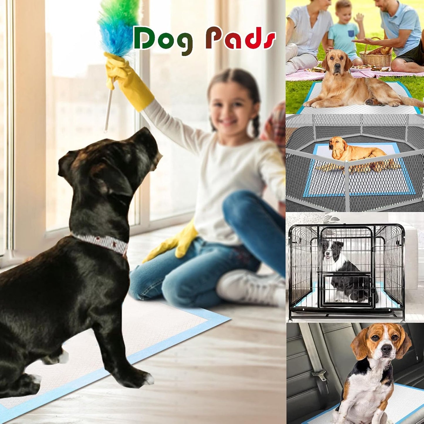 60 Count Dog Pee Pads Extra Large,36"x36"Pee Pads for Dogs Absorbent & Leak-Proof,Disposable Pet Training and Puppy Pads for Cats Dogs Rabbit