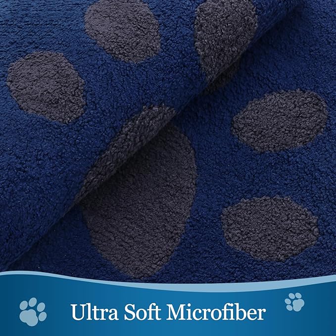 Buganda Dog Door Mat for Muddy Paws, Absorbent Dirt Trapper Washable Indoor Doormats, Non Slip Low-Profile Mud Mat for Dogs, Front Entrance Doormat for Inside Floor (48x30 Inches, Navy)