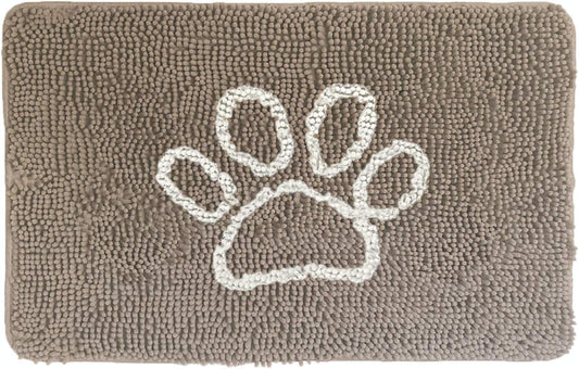 GORILLA GRIP Dog Doormat, Absorbent Doormats for Muddy Dogs Paws, Machine Washable Soakstopper Rugs, Cleaner Floors, US Designed Pet Bed Door Mat, Indoor Entrance Pets Rug, Mats 24x17 Beige Ivory