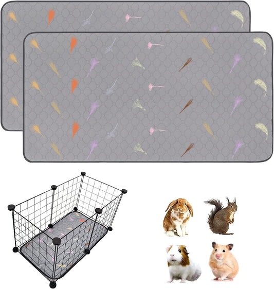 2Pcs Guinea Pig Cage Liners,Guinea Pig Fleece Cage Liners12''X24'' Super Absorbent Washable Pee Pads Reusable for Rabbit Hamster Chinchilla
