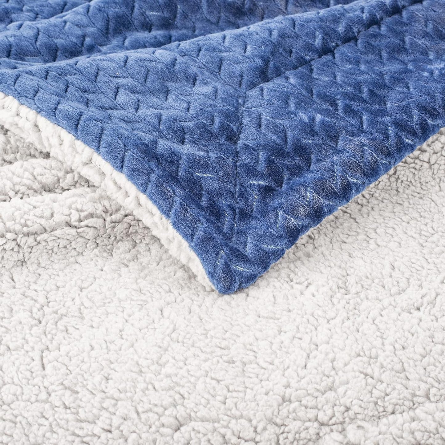 Fuzzy Blanket or Fluffy Blanket for Baby Girl or boy, Soft Warm Cozy Coral Fleece Toddler, Infant or Newborn Receiving Blanket for Crib, Stroller, Travel, Outdoor, Decorative (40" x 48", MD-Dark Blue)