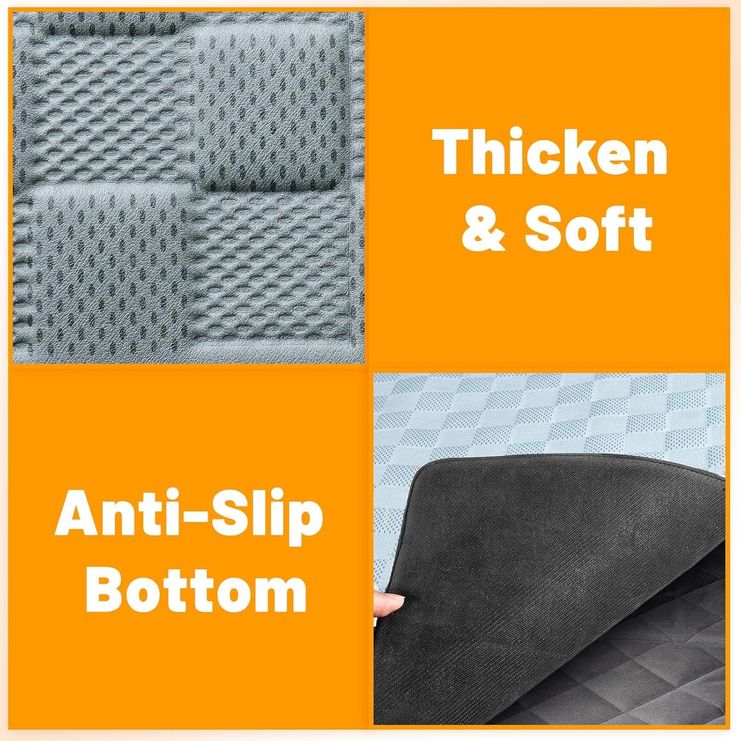 Manificent Non-Slip Pet Bed Mat for Back Seat Extender, Hair Resistant Dog Blanket for Hard Bottom Dog Car Seat Cover, Anti Slip Pet Linner Backseat Cover Deep Gray