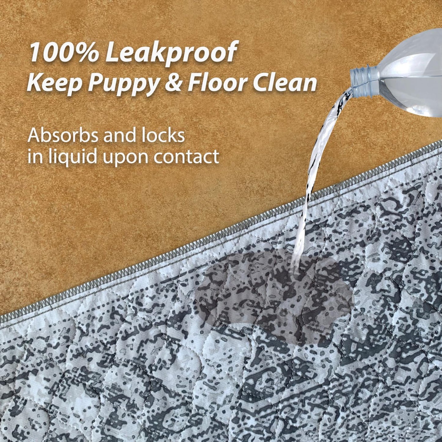 nunubaby 4PACK Washable Pee Pads for Dogs, Stylish, Non-Slip and Leak-Proof Pee Pads. Reusable Potty Pads for Dogs for Crates and Floors.(Gray/Geo, 24" x36")