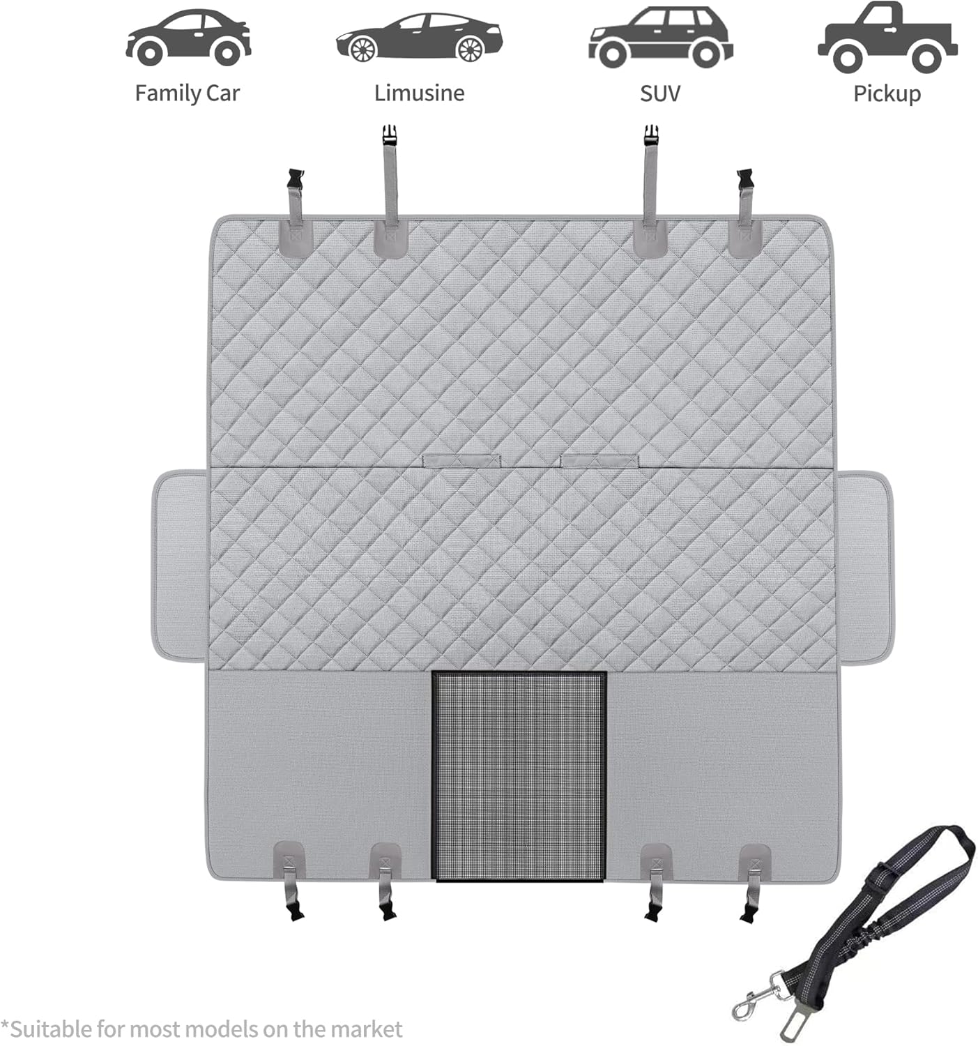 GXT Dog Back Seat Cover Protector for Cars SUV and Trucks with Mesh Window, Scratchproof Nonslip and Waterproof Material