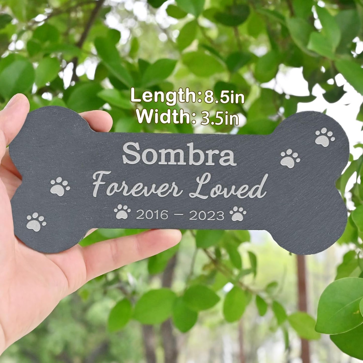 Pet Memorial Gift, Pet Memorial Stone, Dog Memorial Gifts for Loss of Dog, Pet Loss Sympathy Gift, Pet Remembrance Gifts, in Memory of Dog Cat - Forever Loved Bone