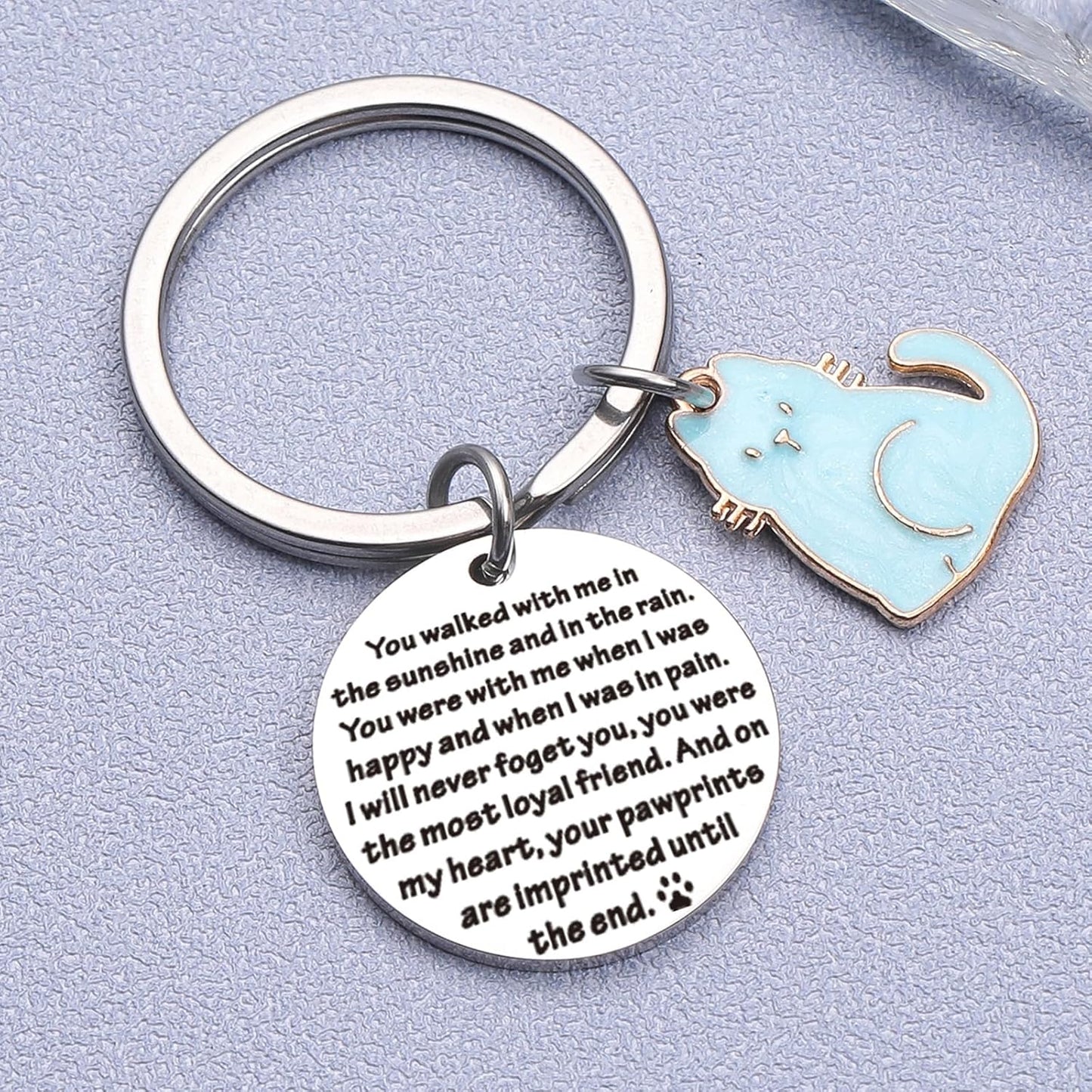 Cat Passing Away Keychain Cat Loss Gifts Pet Remembrance Keychain Loss of Cat Sympathy Keychain