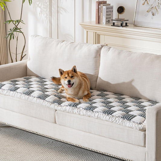 Couch Cover for Dogs Washable, Soft Flannel Dog Couch Cover Protector, Non Slip Pet Couch Covers for Sofa, Couch Protector for Dogs Large Medium Small Size (Grey, 27.56 x 59 inch)