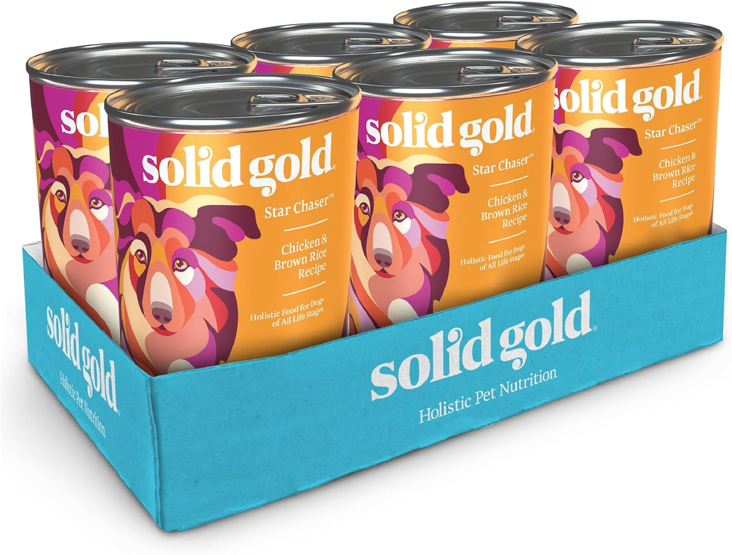 Solid Gold Canned Dog Food for Adult, Puppy & Senior Dogs - High Calorie, High Protein Wet Dog Food w/Real Chicken, Whole Grains & Superfoods for Gut Health - Small, Medium & Large Breed Dogs -6 Pack