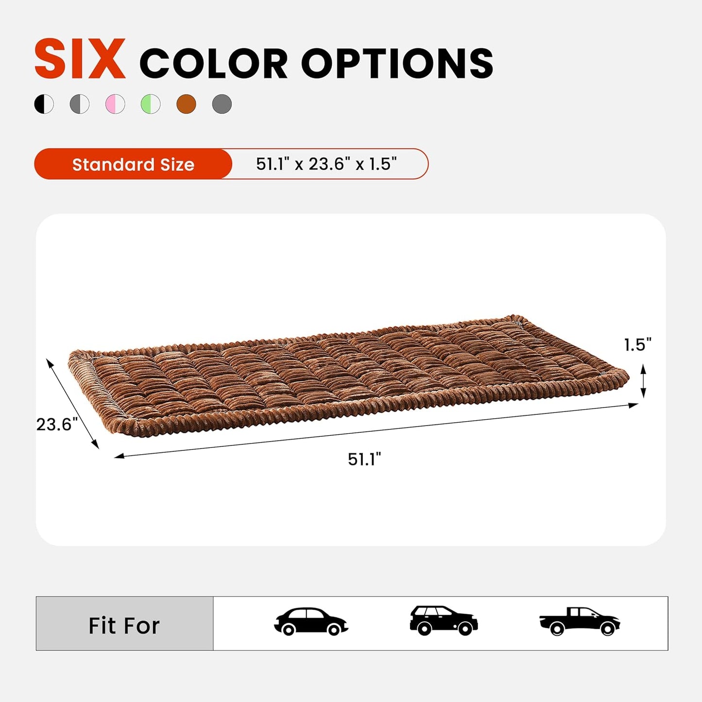 Backseat Dog Bed Mat for Car, Non-Slip Dog Bed for Car Back Seat, Soft & Cozy Dogs Blanket, Washable Travel Pet Mat Seat Protector for Cars, SUVs, Trucks