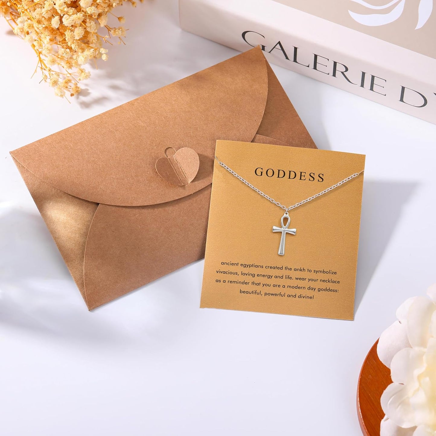 Baydurcan Pendant Necklace for Women Evil Eye Ankh Bow Necklace for Friends Sister Birthday Just Because Christmas Gifts