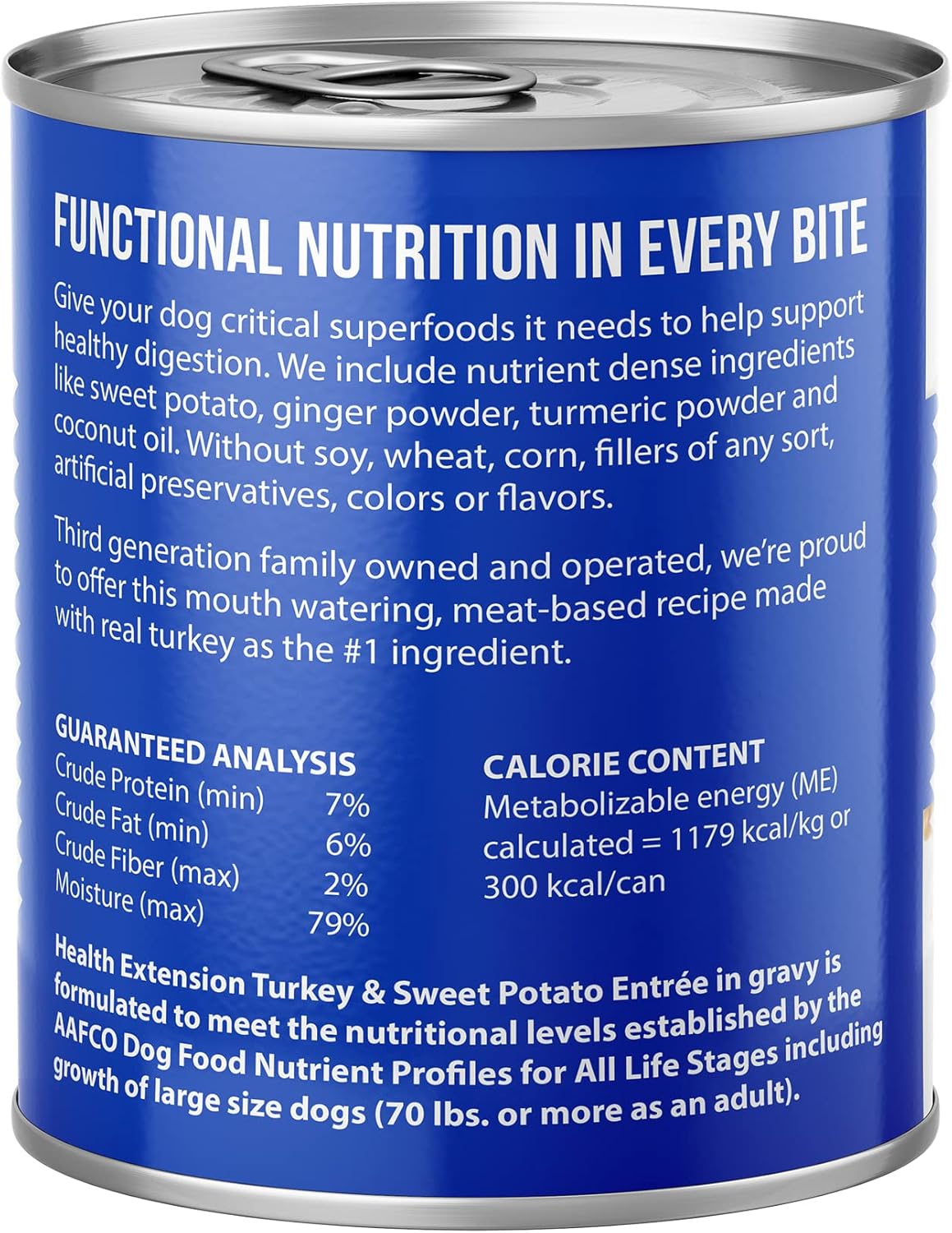 Health Extension Wet Dog Food Turkey & Sweet Potato Entrée in Gravy, 9 oz - Digestive Support with Superfoods & Antioxidants for Immune Support (Case of 12 Cans)
