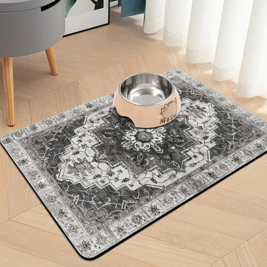 Pet Food Mats for Floor, Absorbent Dog Mat for Food and Water Dispenser Mat, Dog Food Mat Quick Dry Cat Food Mat Pet Supplies