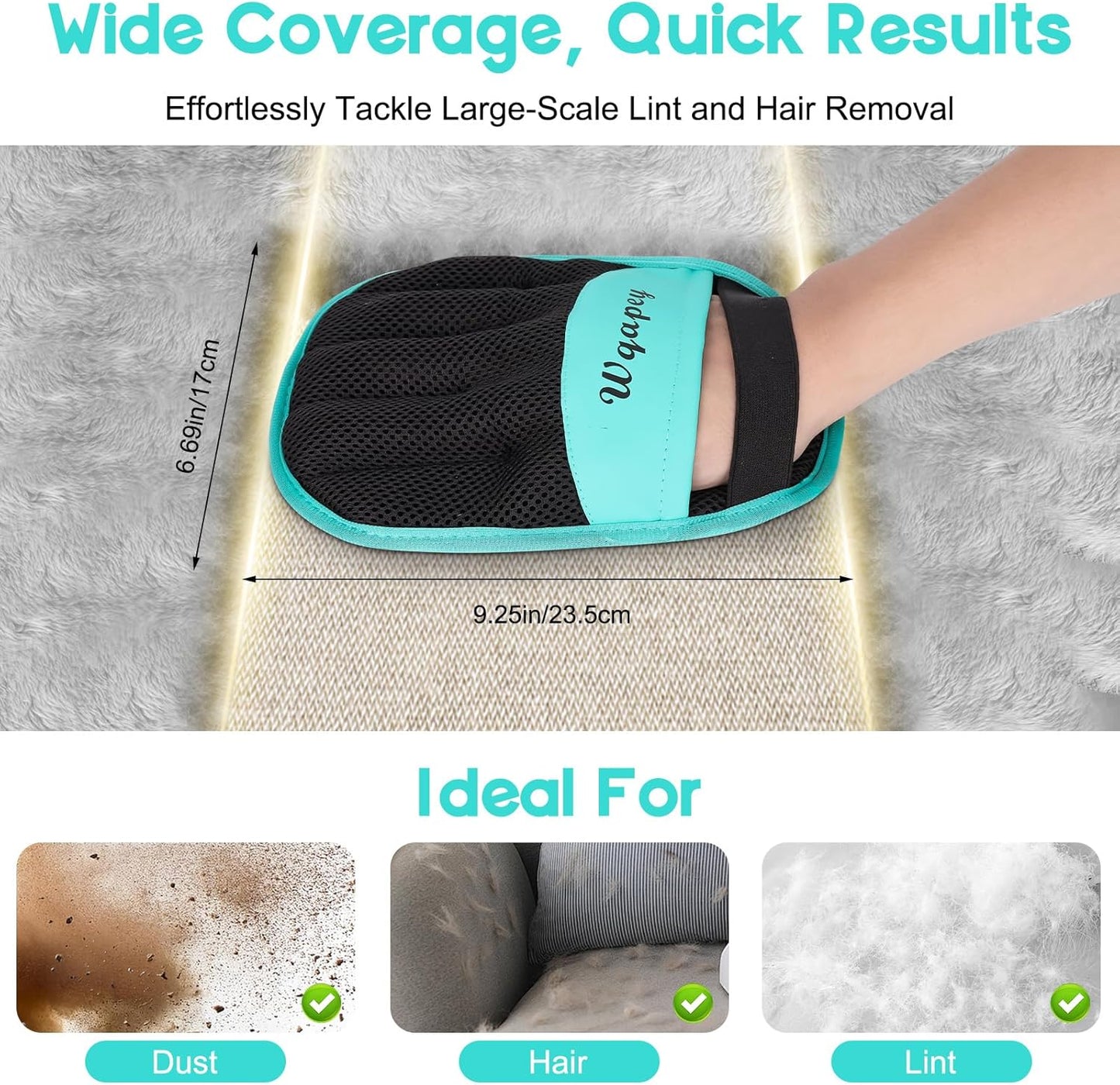 Pet Hair Remover, Electrostatic Pet Hair Removal Gloves, Reusable Cat & Dog Hair Remover for Couch, Furniture, Carpet, Curtain, Upgraded Animal Fur Removal Tool, Cat Grooming Gloves-1 PCS