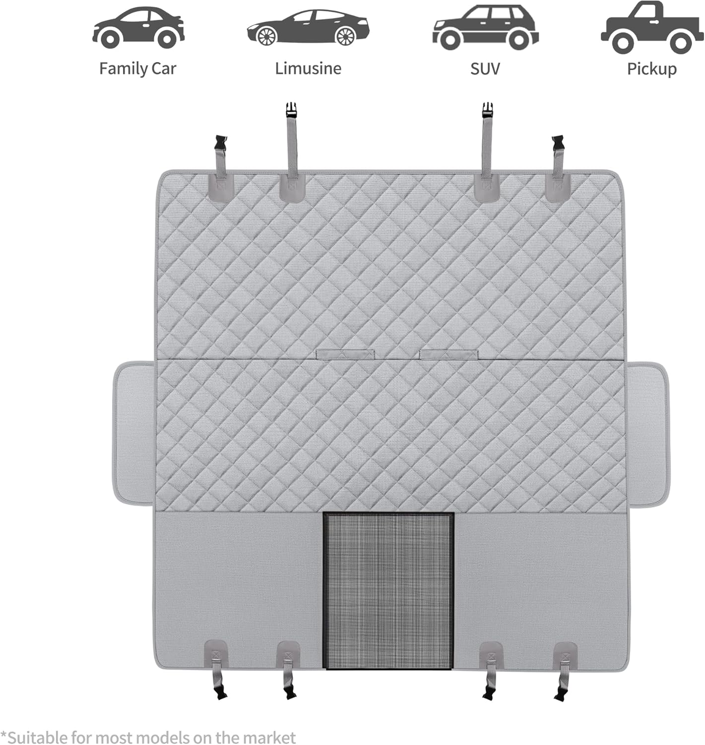 GXT Dog Back Seat Cover Protector for Cars SUV and Trucks with Mesh Window, Scratchproof Nonslip and Waterproof Material