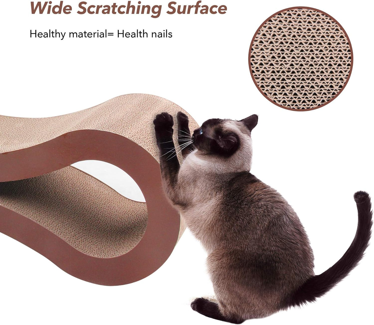 Pet Prime Large Cat Scratcher Lounge Cardboard Cat Scratching Sofa Bed Cardboard Cat Scratcher Lounger Scratch Lounge Furniture XL - 32 x 10.4 x 10.4 ''