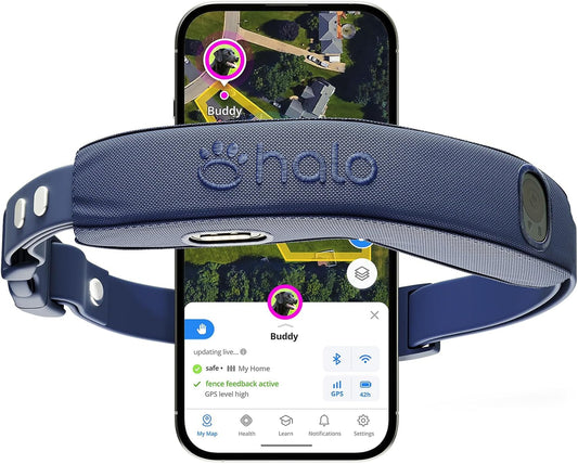 Halo Collar 5, New Wireless Dog Fence & GPS Dog Collar, Subscription Required, Waterproof, Midnight, One Size