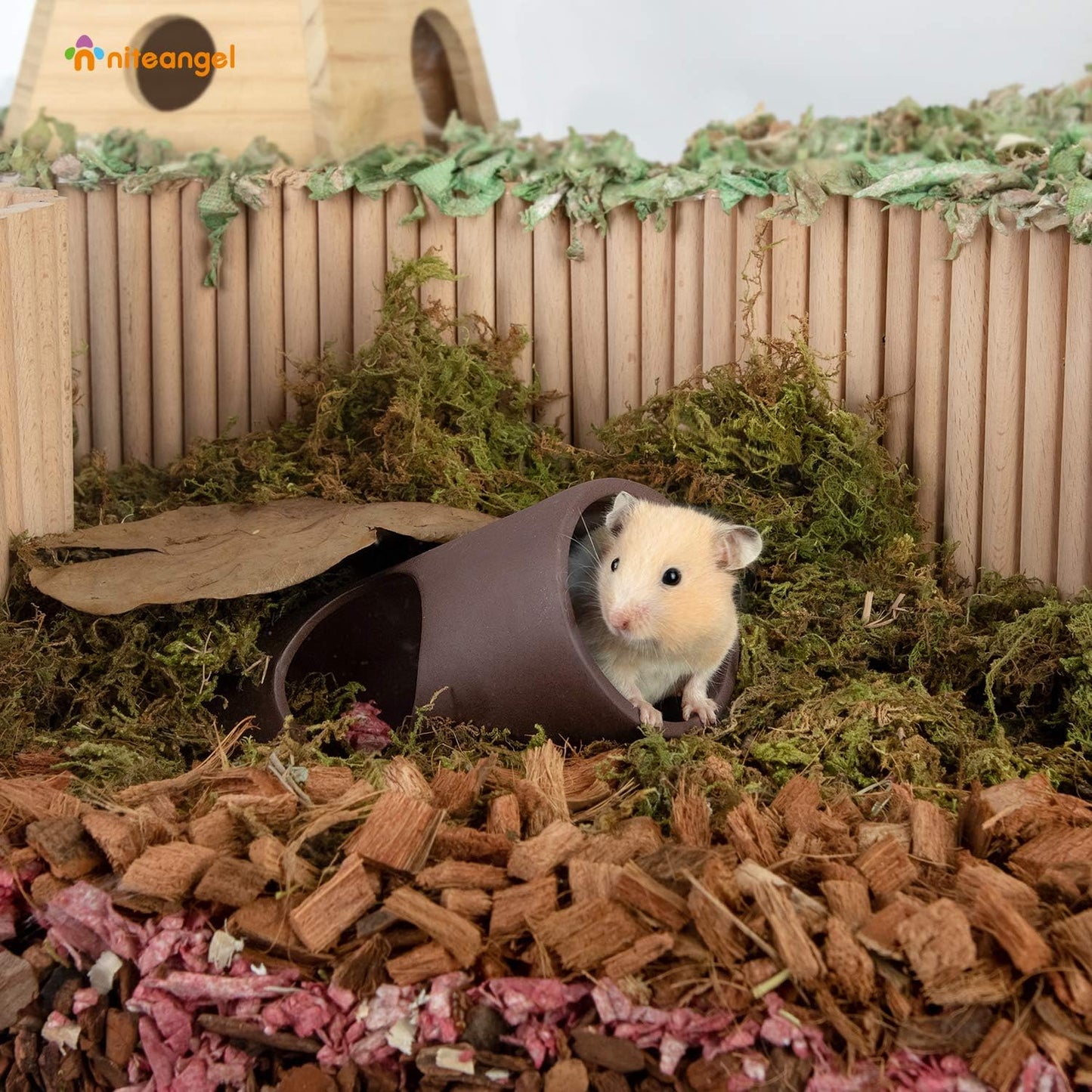 Niteangel Ceramic Hamster Tunnel & Tubes Hideout: for Dwarf Robo Syrian Hamsters Mice Rats or Other Small Animals (Tunnel - Small)