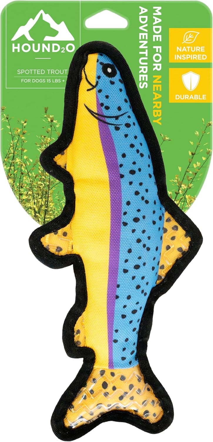 Dog Toys | Plush Toy Fish Trout Stuffed Animal for Dogs | Outdoor Toy - Easy to Clean and Made from Non Toxic Materials