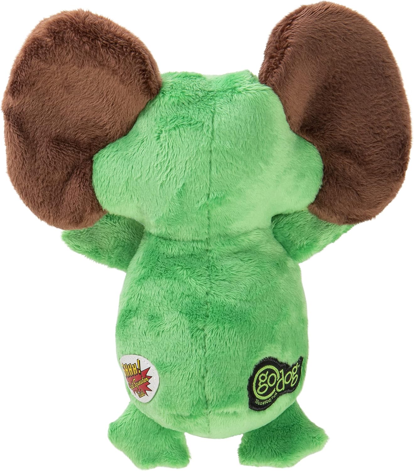 goDog Flips Gator-Monkey Silent Squeak Plush Dog Toy, Chew Guard Technology - Green, Large