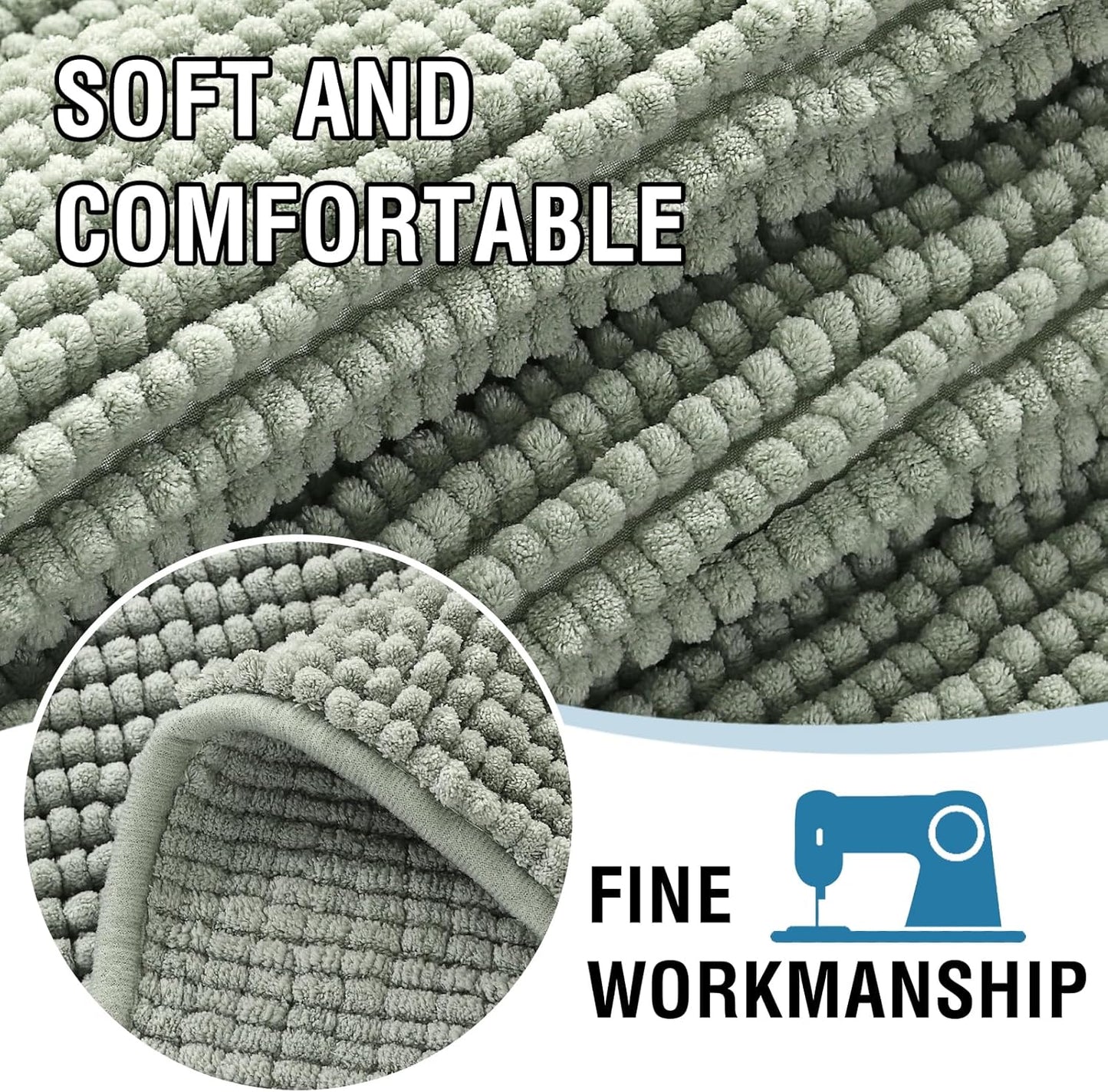 H.VERSAILTEX Plush Chenille Couch Armrest Cover 2 Packs Thick and Soft Sofa Covers Furniture Protector Cover for Pets (27.5" x 27.5", Sea Foam)