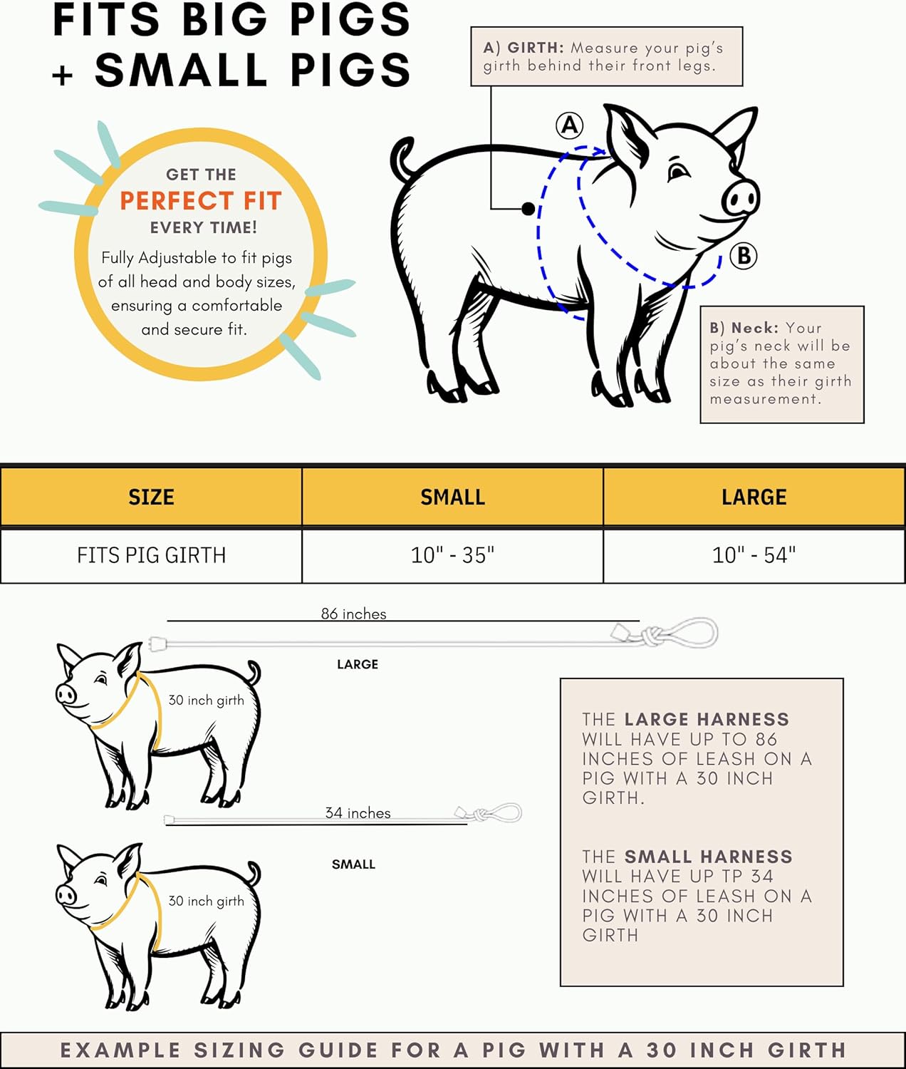 Mini Pig Harness & Leash - Fully Adjustable, Infinity Style Lead, Step-in Harness, Potbelly Supplies, All-in-One - Ideal for Small & Large Pet Pigs (Mauve Pink, Large)