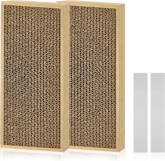 HappyFreeSX Splicing Cat Scratch Pad: Cat Scratchers for Indoor Cats and Kitten, 2 Pack Cat Scratching Pad, Cat Scratcher Cardboard, Cat Scratching Pad, Premium Scratch from Cats, Double-Sided Design